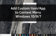 Add Custom Item/App to Context Menu - Windows 10/8/7